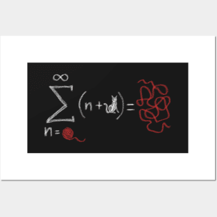 String Theory - Funny Cat Design Featuring Mock Maths Equation Posters and Art